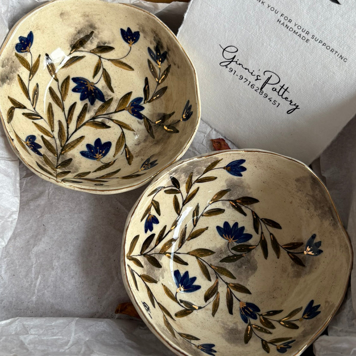 Mughal Tapas Bowls Blue & Green - Blue & Green Set Of 2