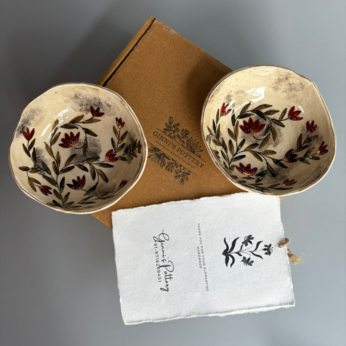 Mughal Tapas Bowls Red & Green - Red & Green Set Of 2