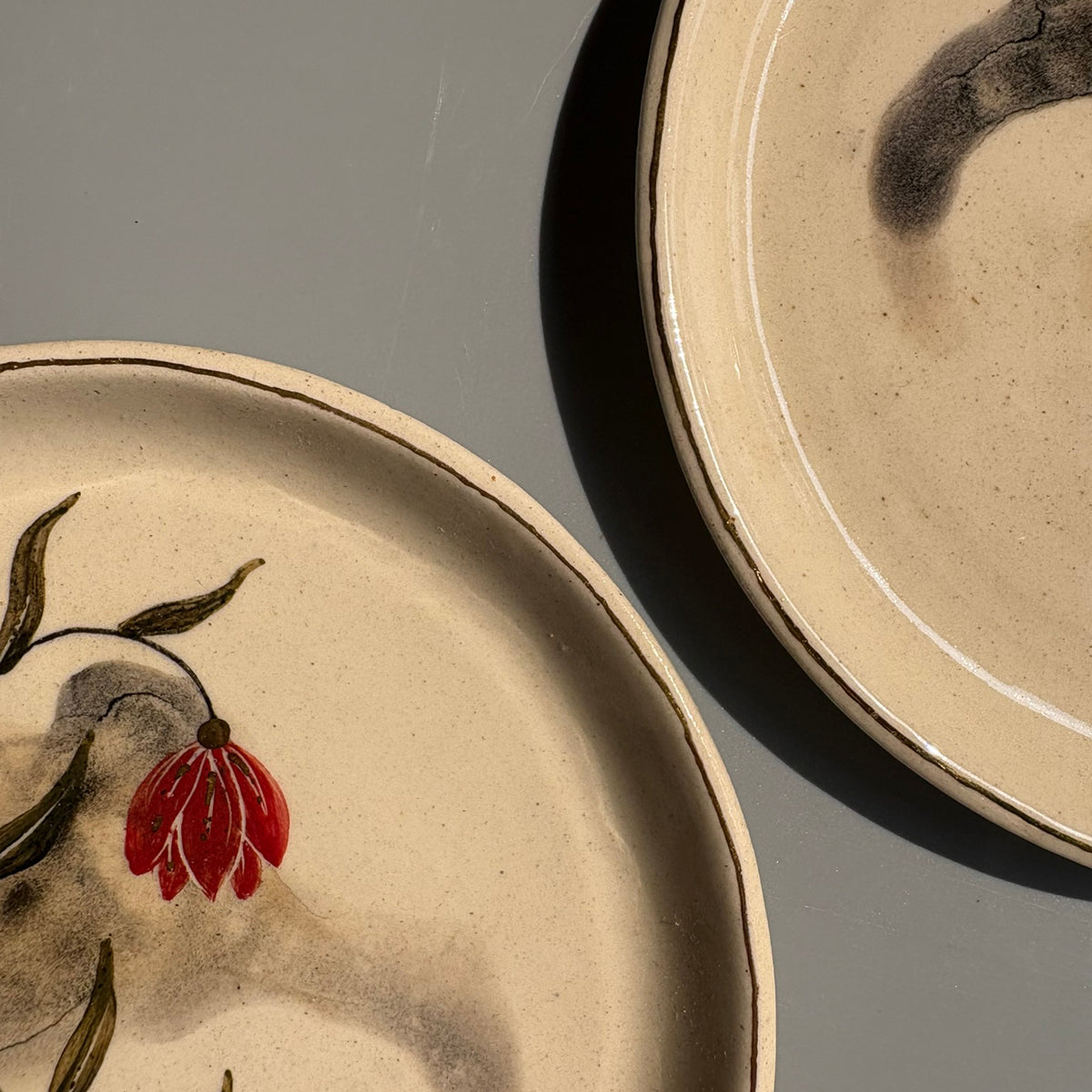 Mughal 6 Inches Plates Red - Red Set Of 2