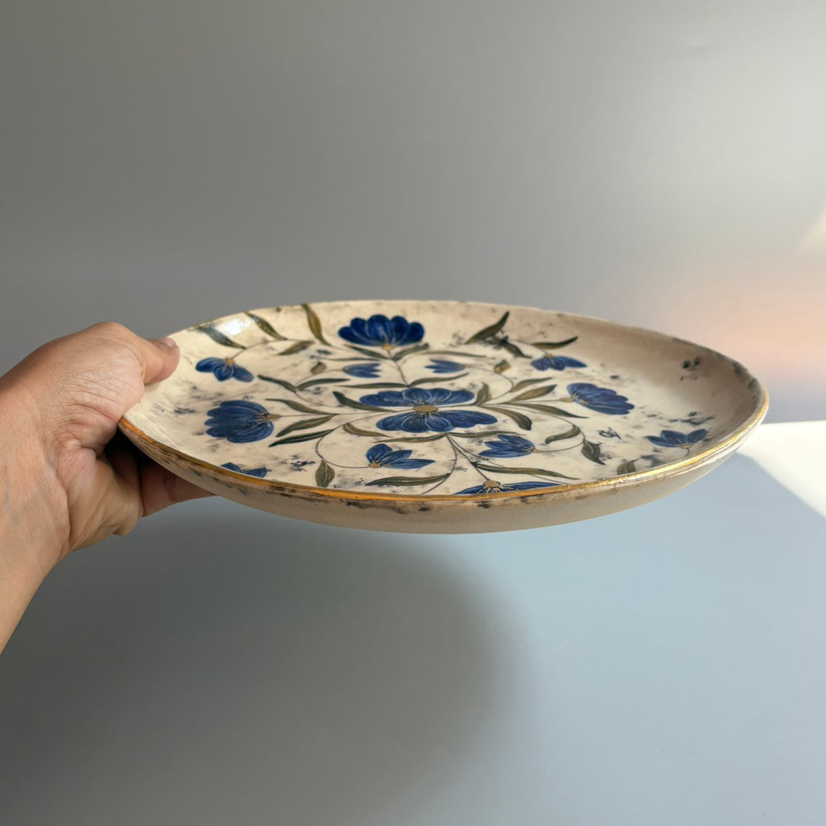 Mughal 10 Inches Dinner Plate Blue & Green - Blue & Green