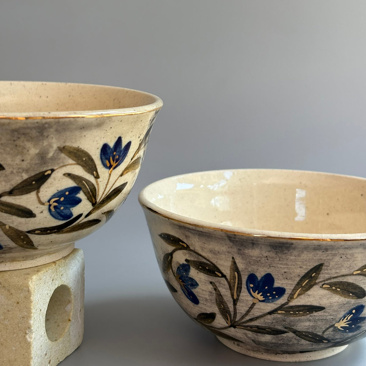 Mughal Small Curry/Nut Bowl Blue & Green - Blue & Green Set Of 2