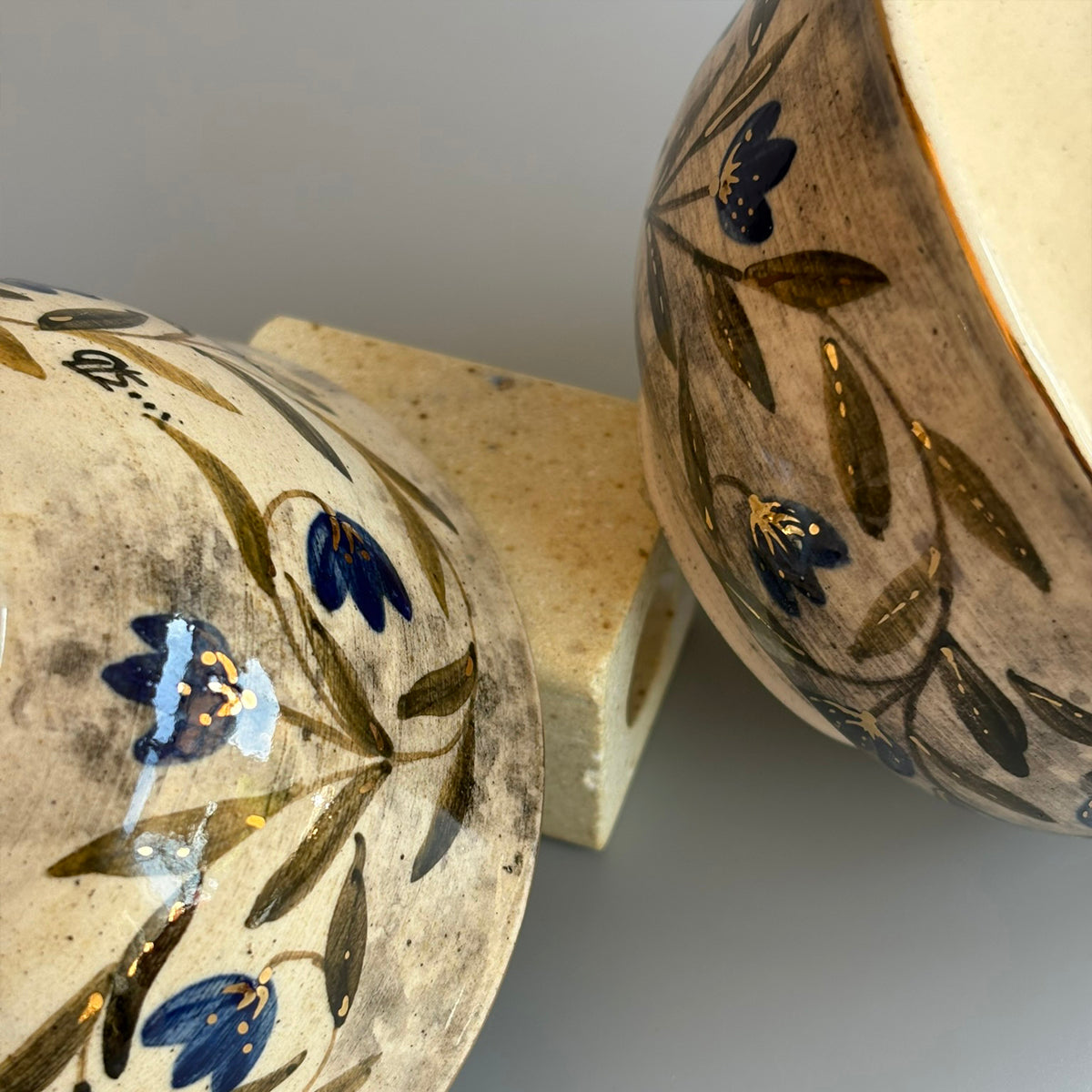 Mughal Small Curry/Nut Bowl Blue & Green - Blue & Green Set Of 2