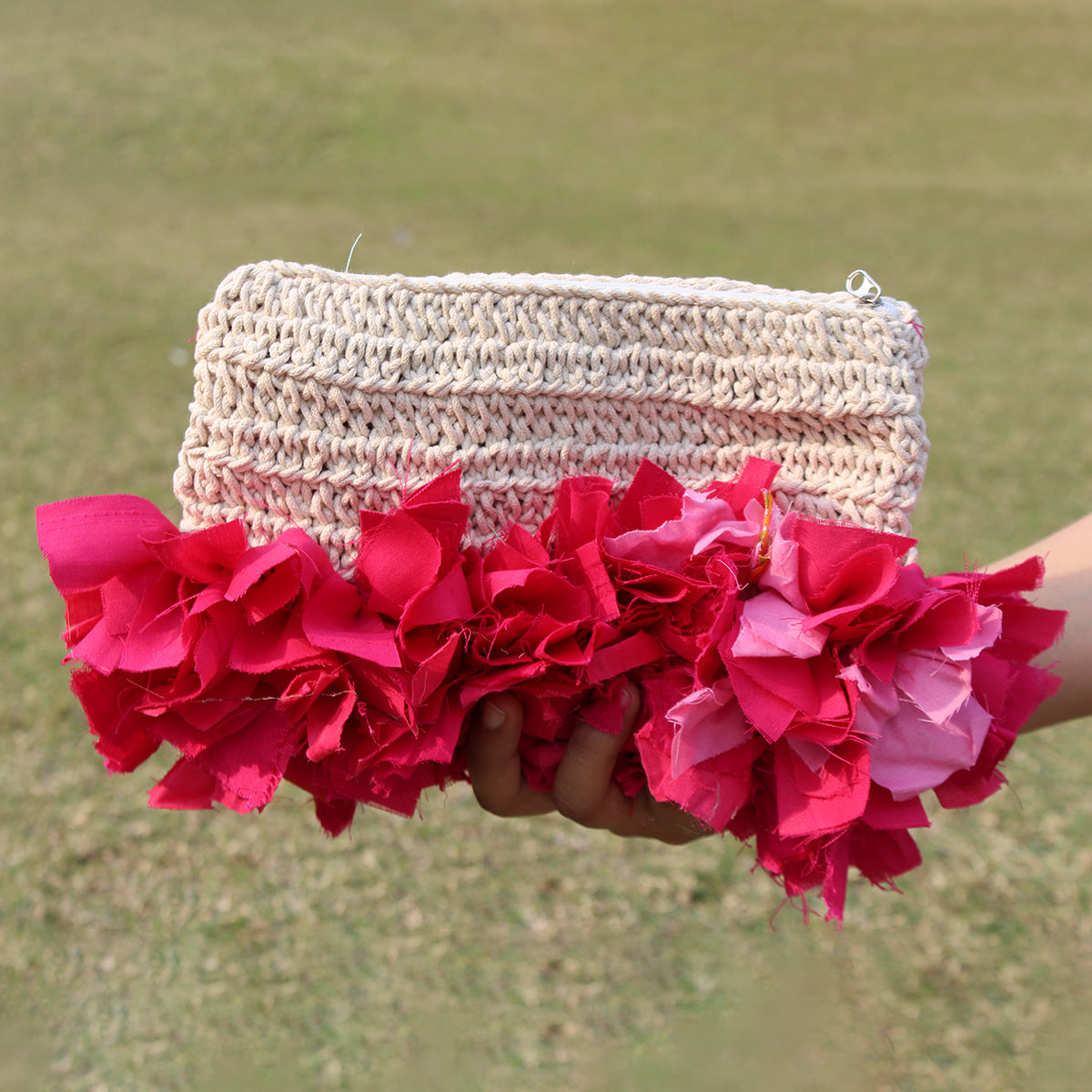 Katran Crochet Pouch-Pink