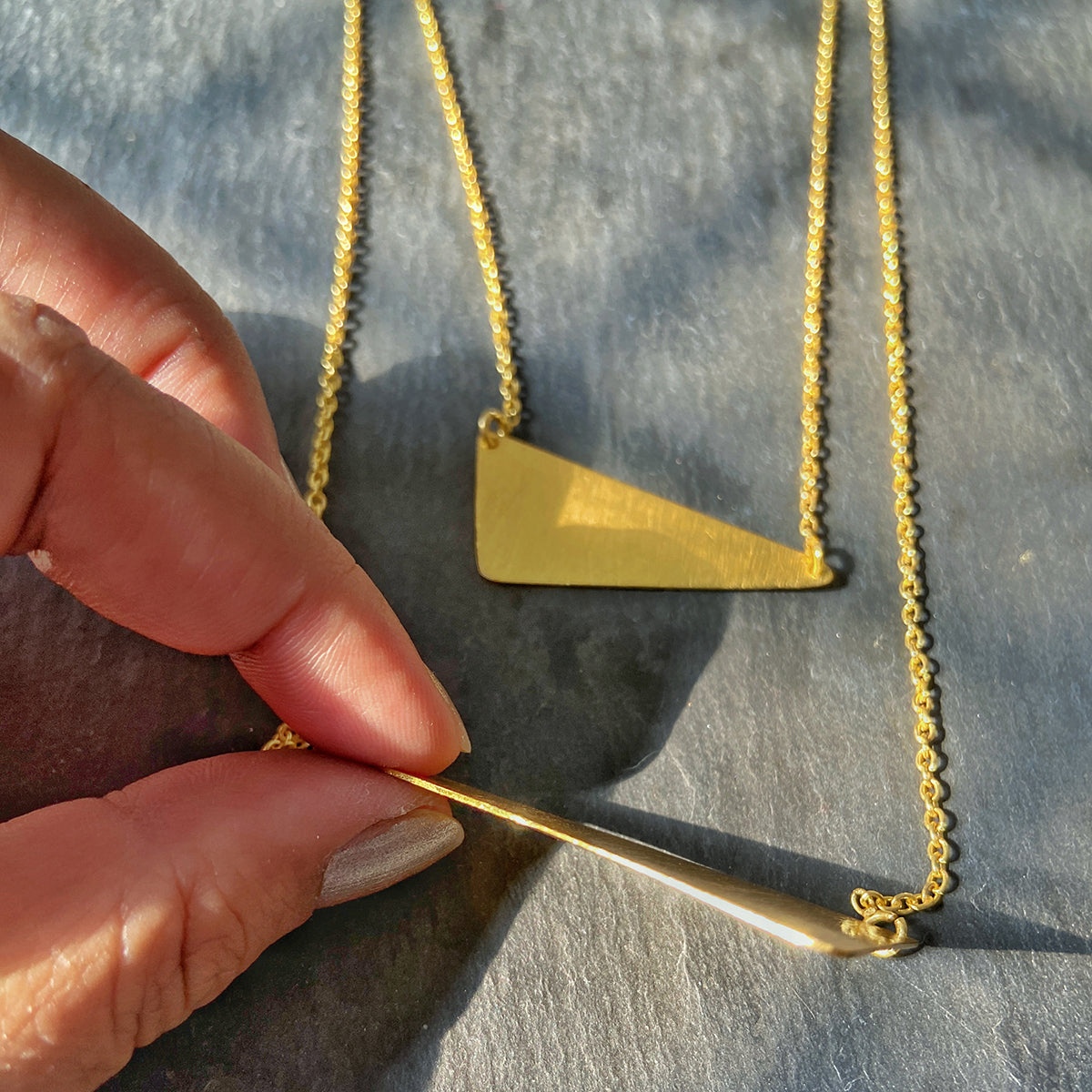 Trigon Brass Necklace