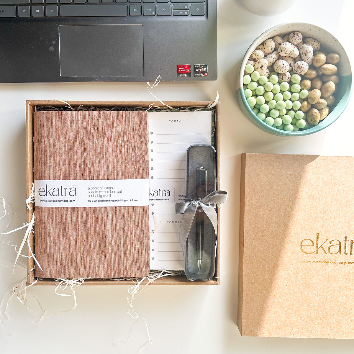 Sustainable Productivity Gift hamper by Ekatra - Solid Beige