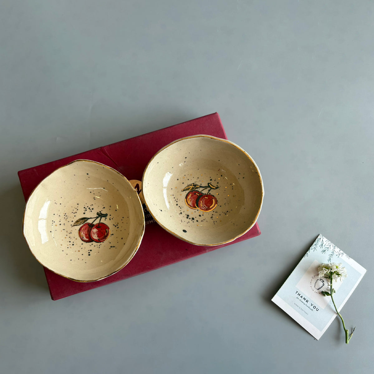Cherry Tapas Bowl - Red & Yellow Set Of 2