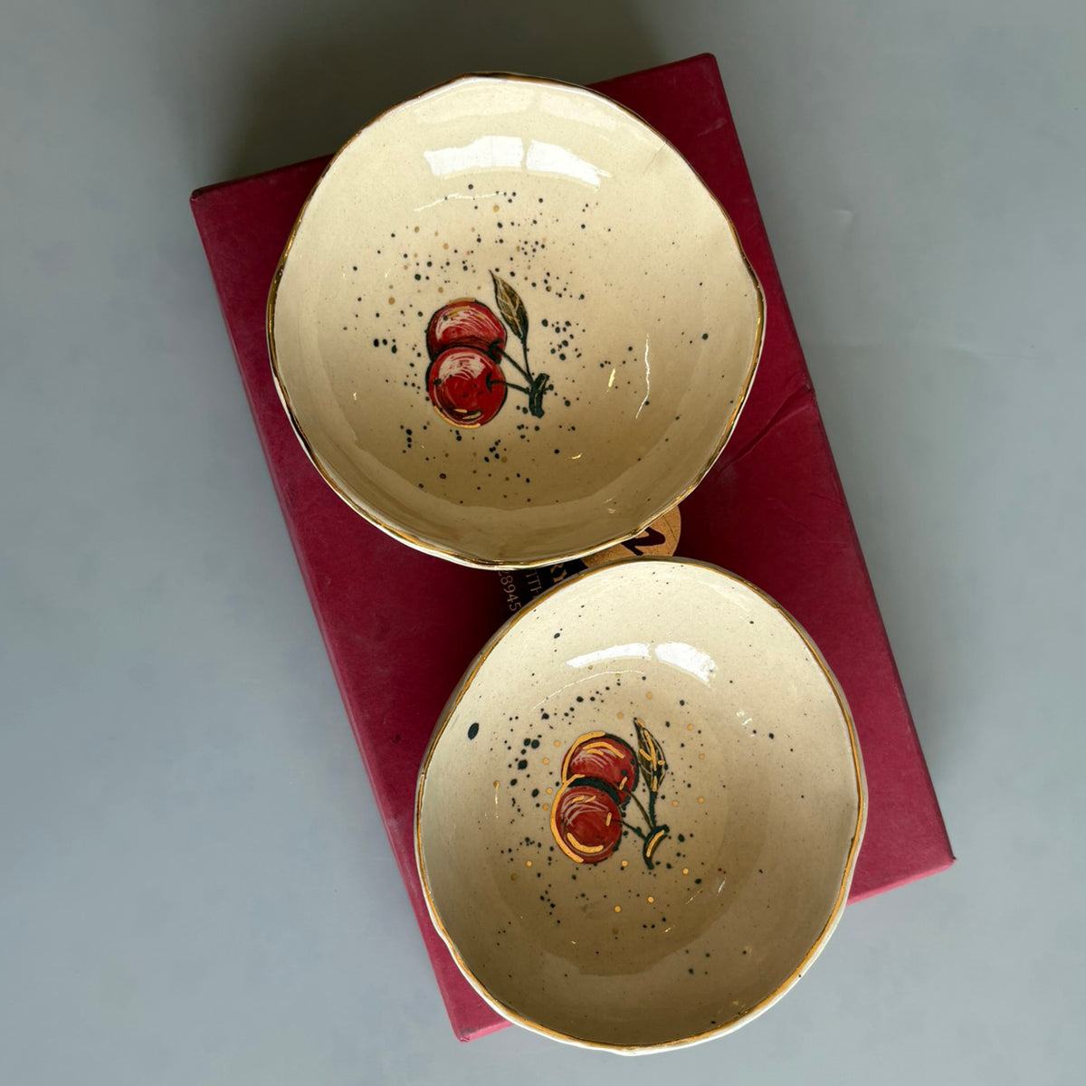 Cherry Tapas Bowl - Red & Yellow Set Of 2