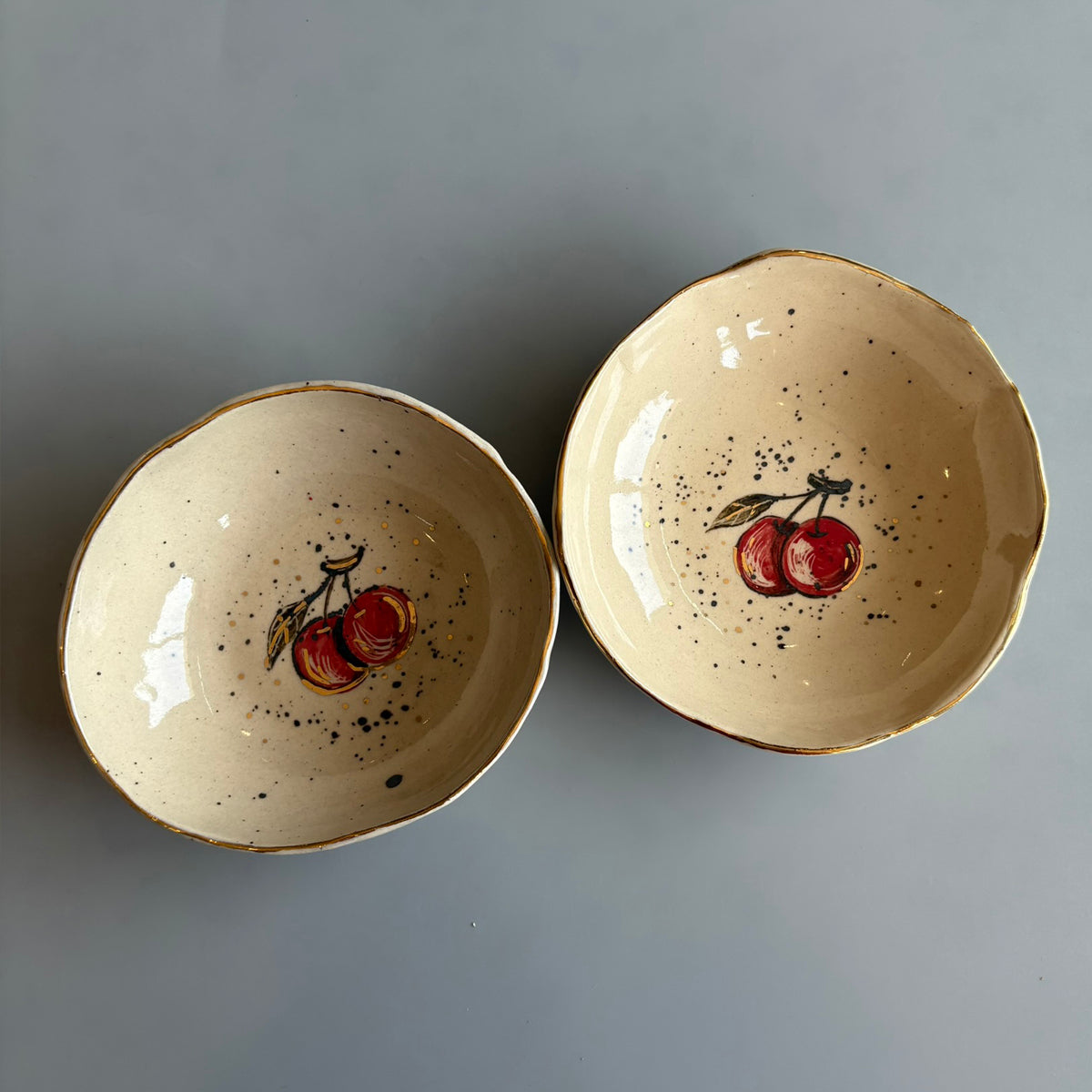 Cherry Tapas Bowl - Red & Yellow Set Of 2