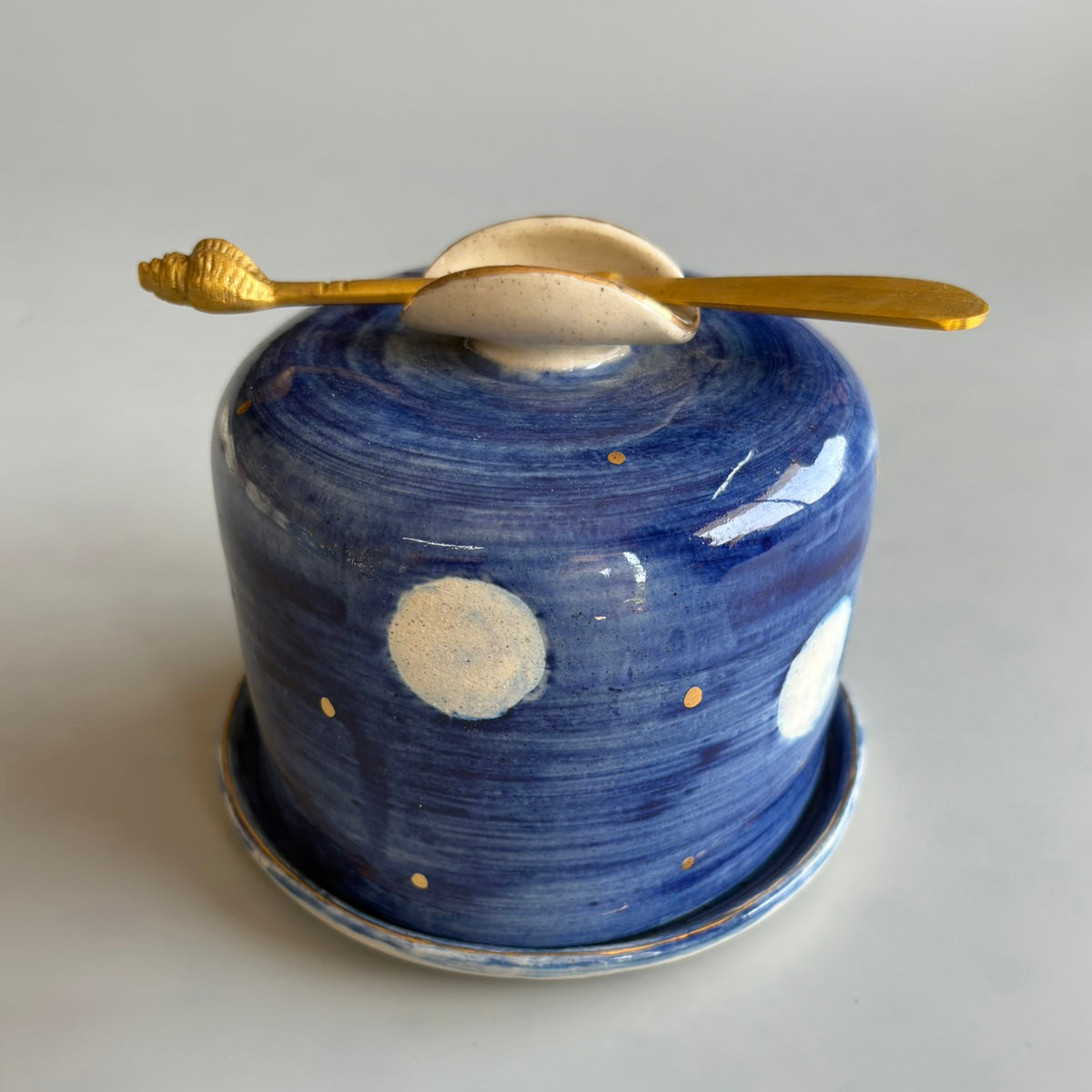 Jasmine Butter Dish - Blue & White