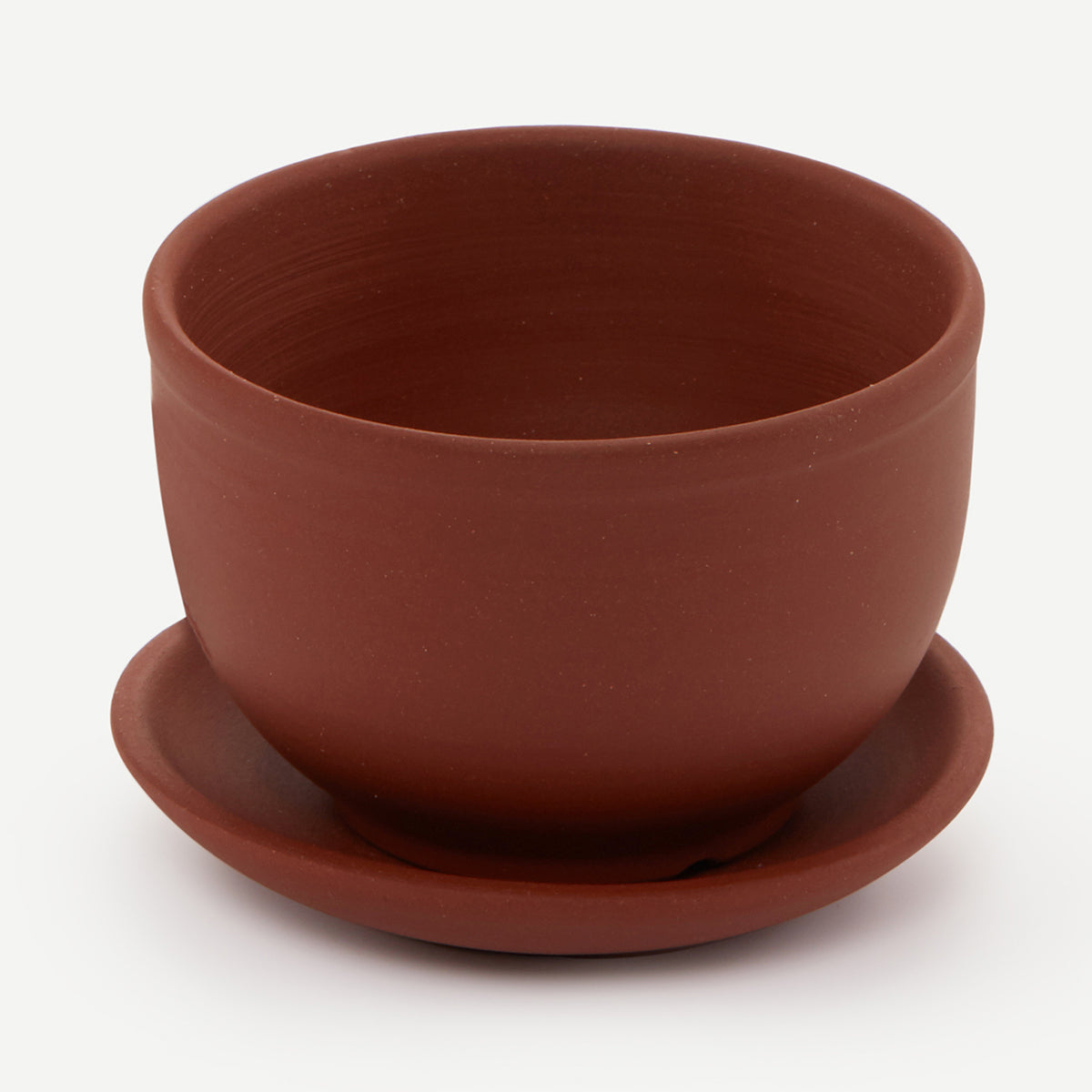 Round Planter With Saucer