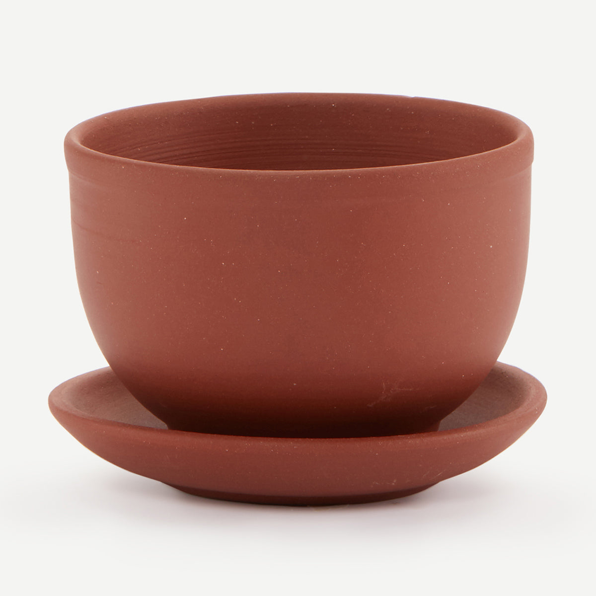 Round Planter With Saucer