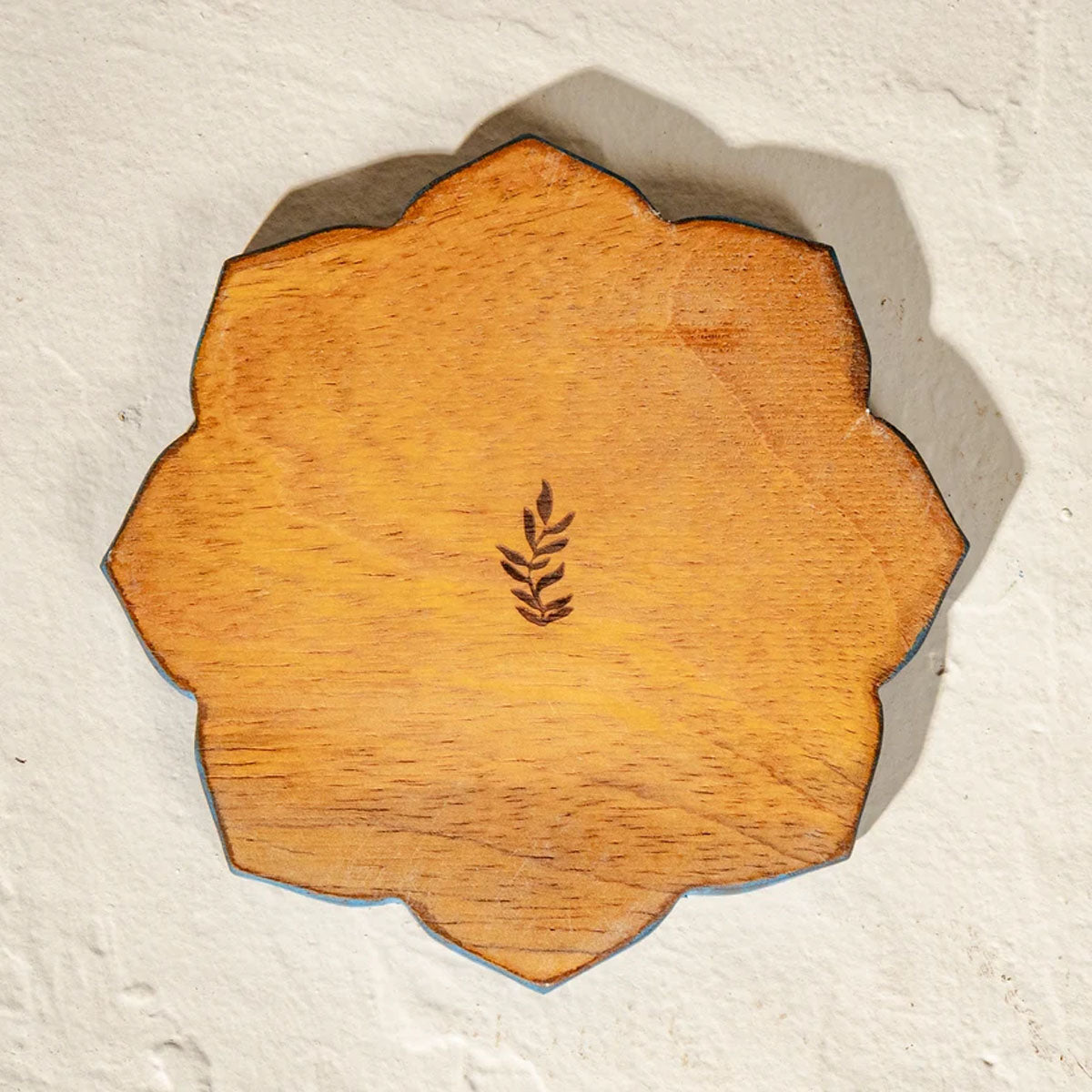 Kasida Wooden Coasters | Blue Embroidery-Inspired | Set of 6