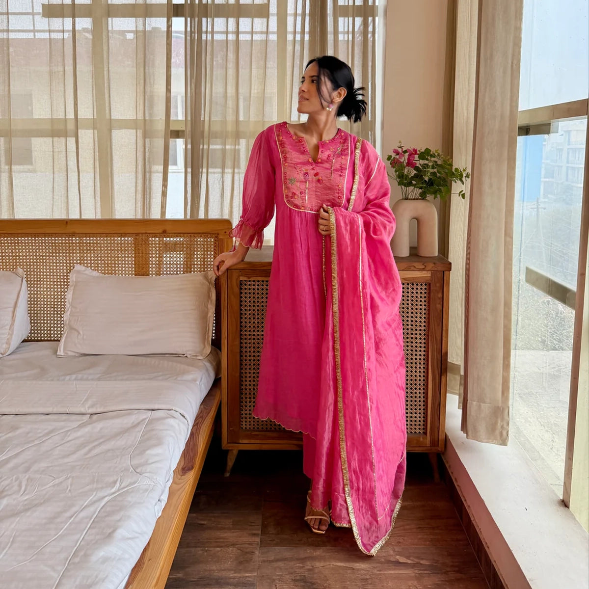 Heer Chanderi Kurta Set