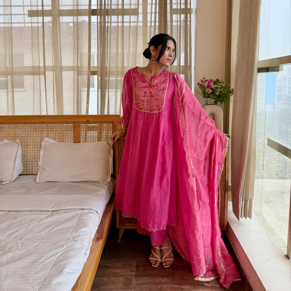 Heer Chanderi Kurta Set