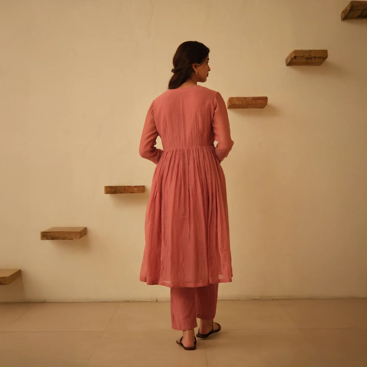 Mauve Chanderi Kurta Set