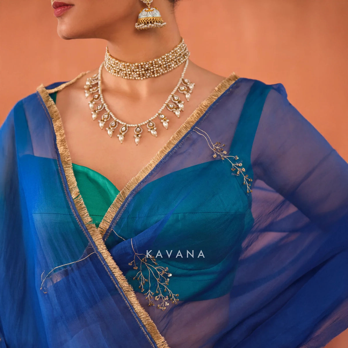 Neelika Silk Organza Sari