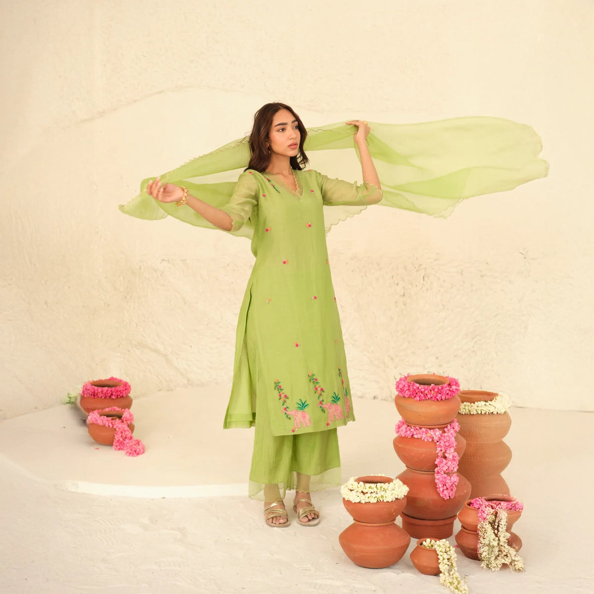 Numani Chanderi Kurta Set