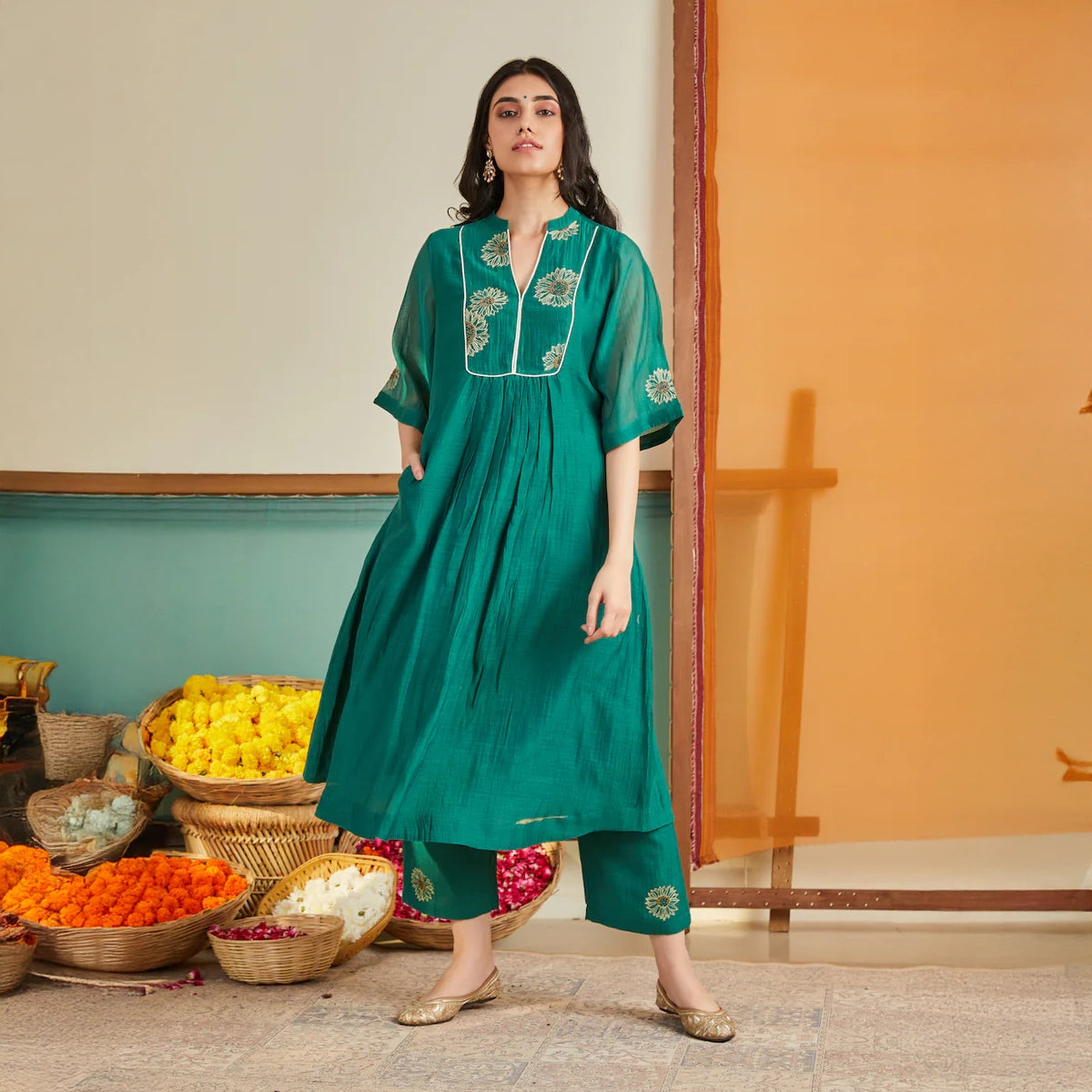 Zariya Chanderi Kurta Set