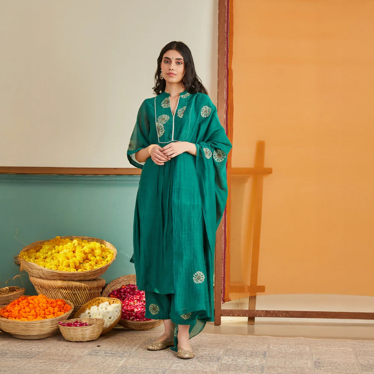 Zariya Chanderi Kurta Set
