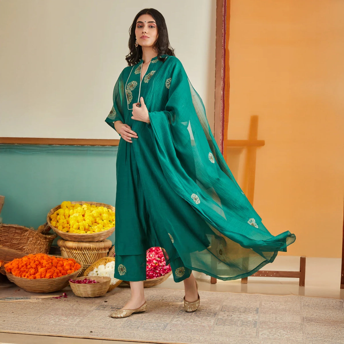 Zariya Chanderi Kurta Set