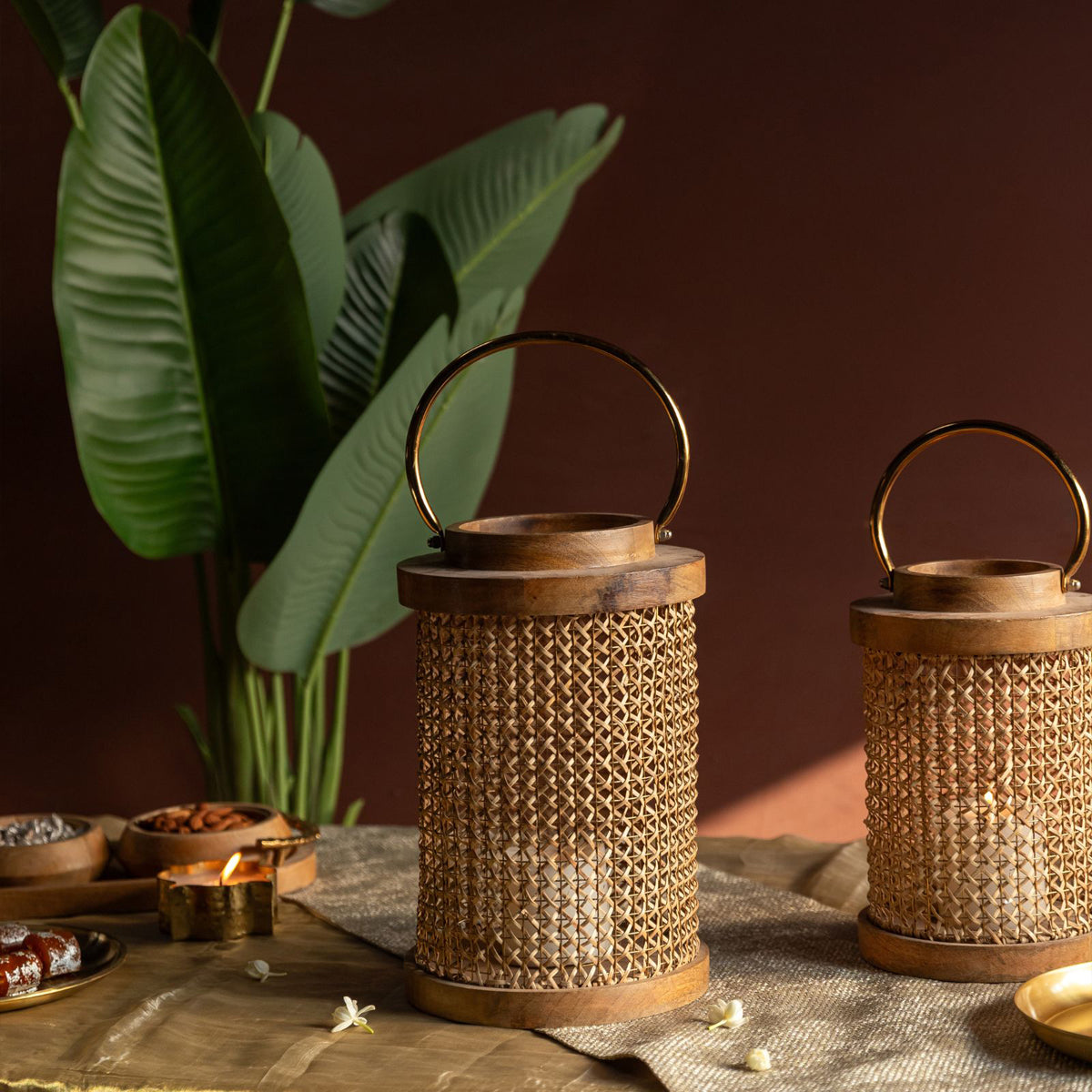 Rattan Hurricane Lantern