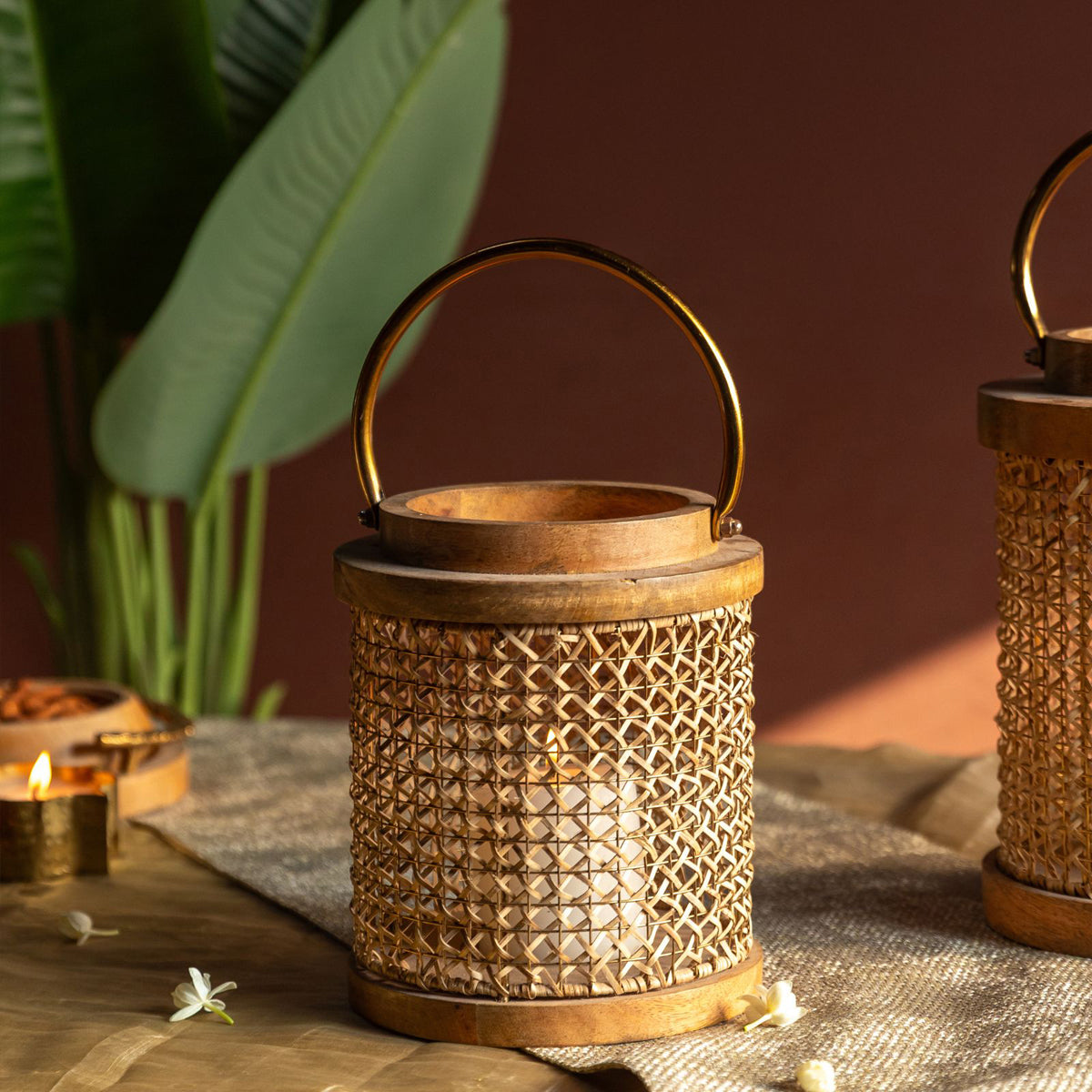 Rattan Hurricane Lantern