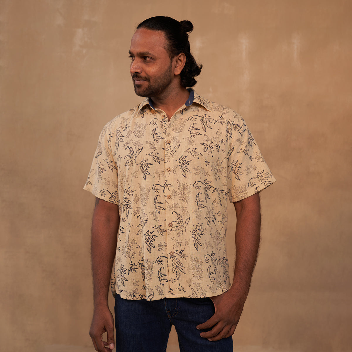 Leafy Palm Handwoven Organic Cotton Unisex Shirt