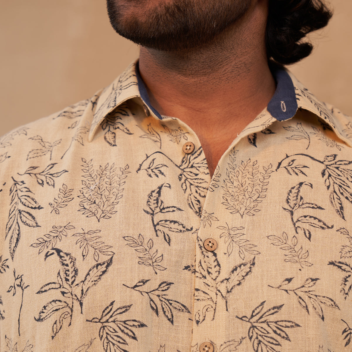 Leafy Palm Handwoven Organic Cotton Unisex Shirt