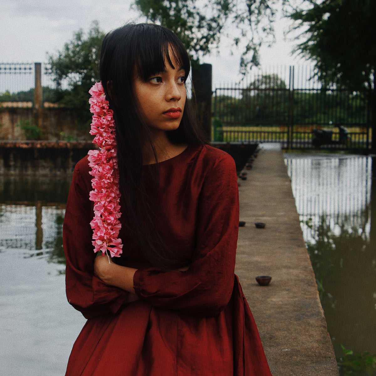 Oxblood Silk Dress- w/o slip