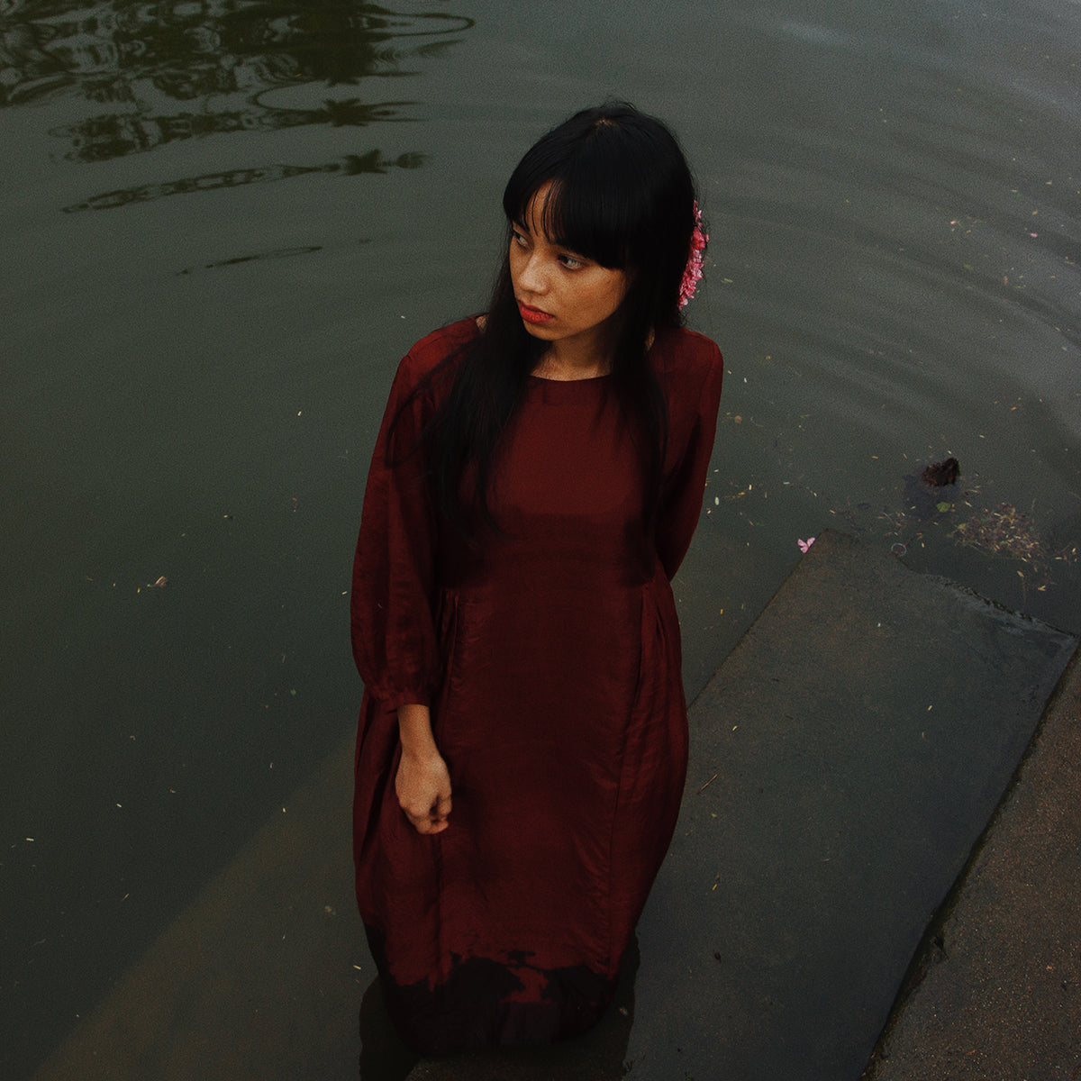 Oxblood Silk Dress- w/o slip