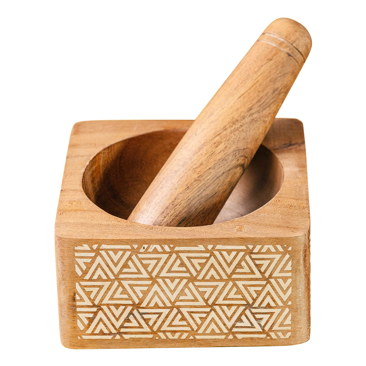 Wooden Mortar Pestle Set