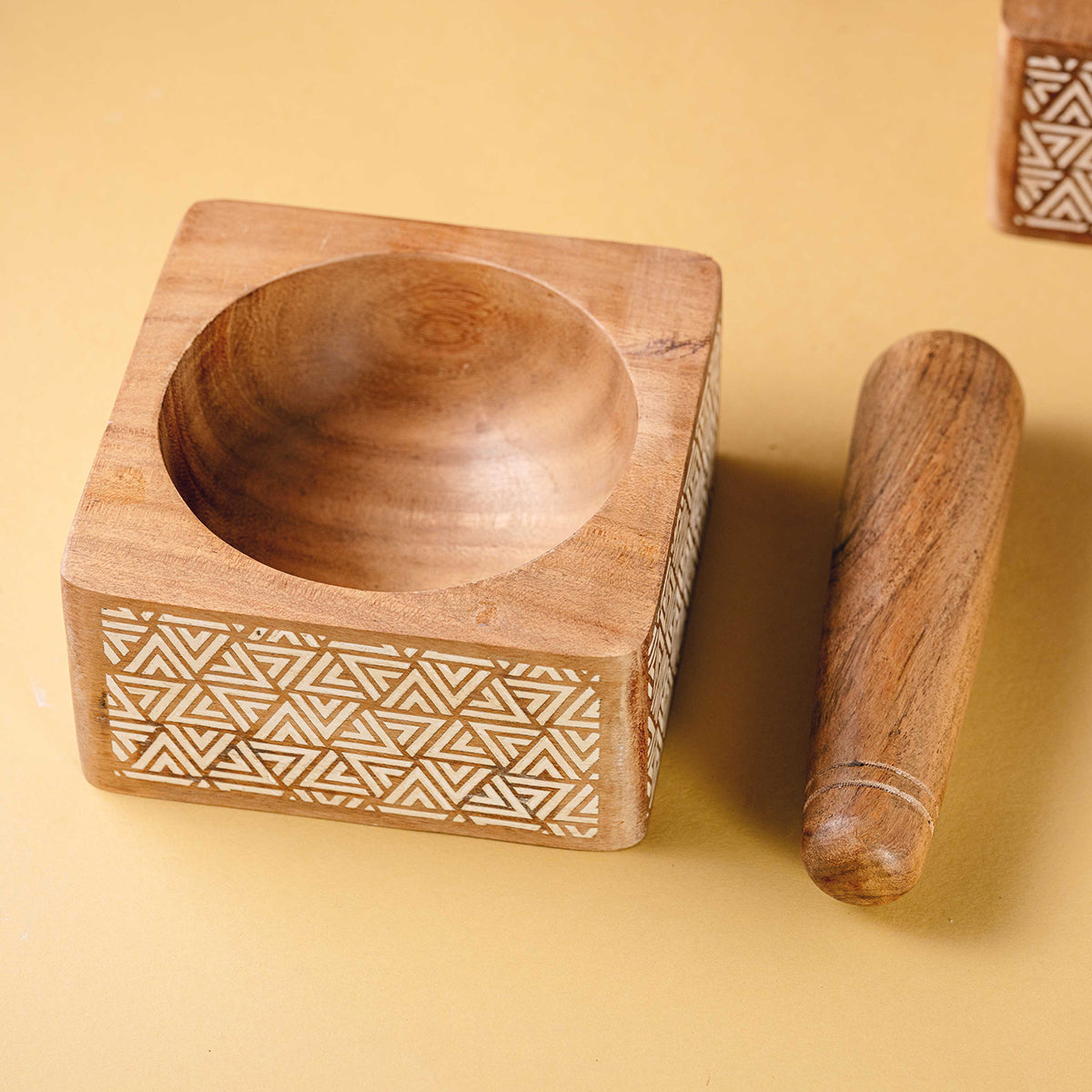 Wooden Mortar Pestle Set