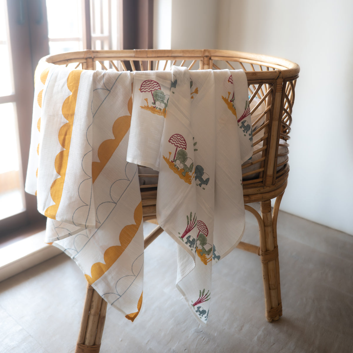 Organic Muslin Baby Swaddle Set - Elle | Set of 2