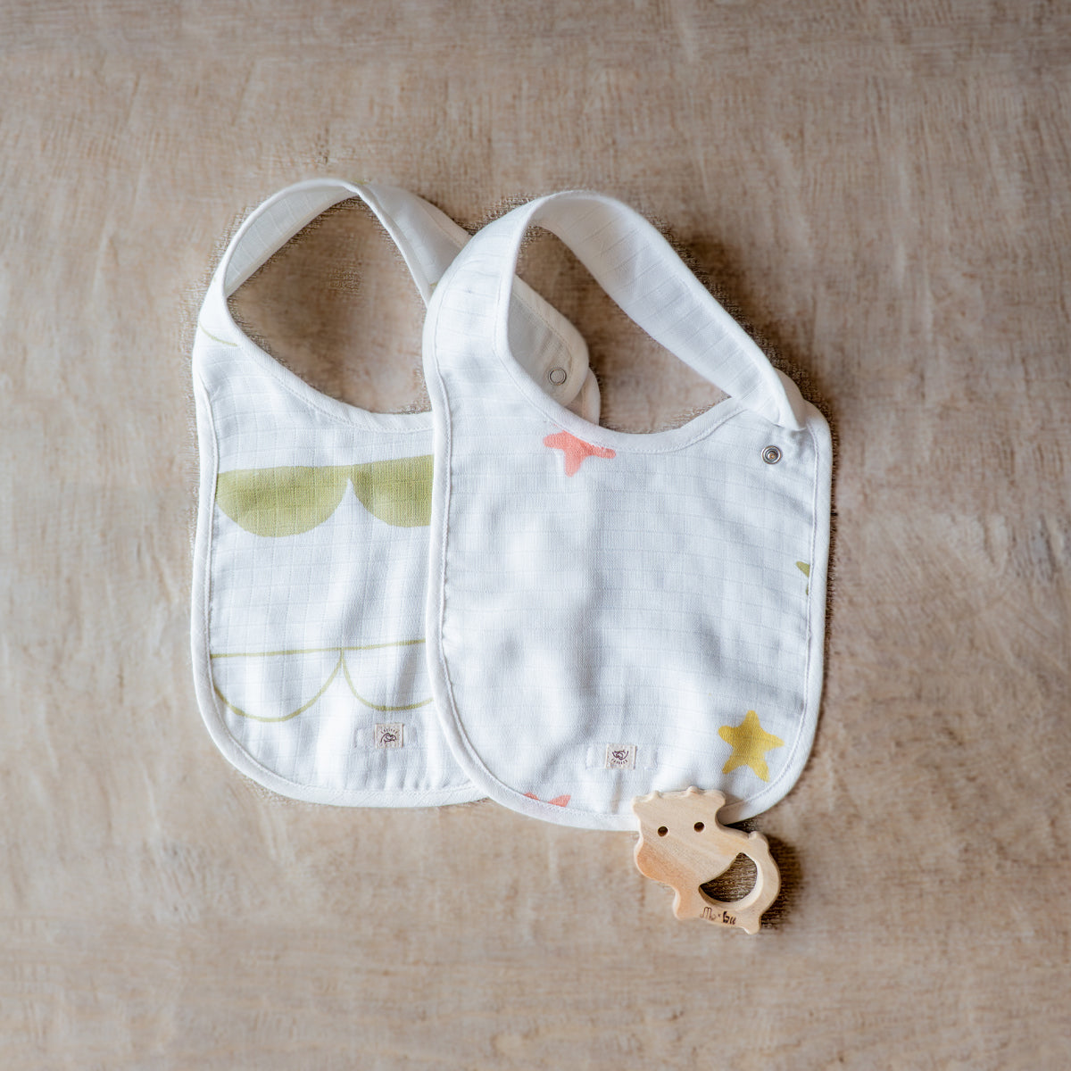 Muslin Bib Set for Babies | Circus - Peach