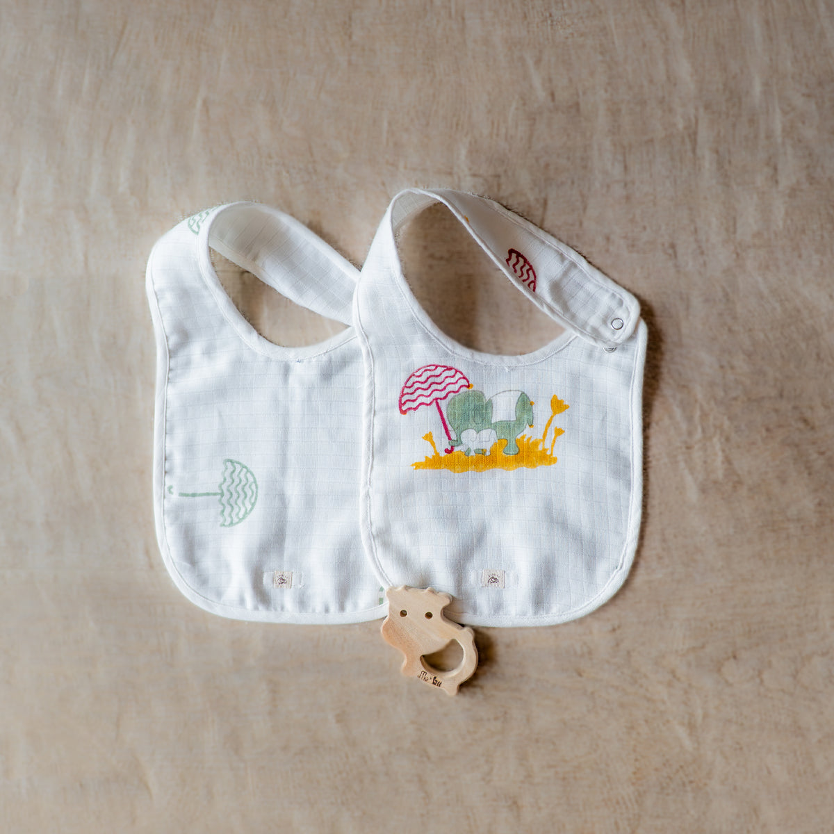 Muslin Bib Set for Babies | Elle - Earthy