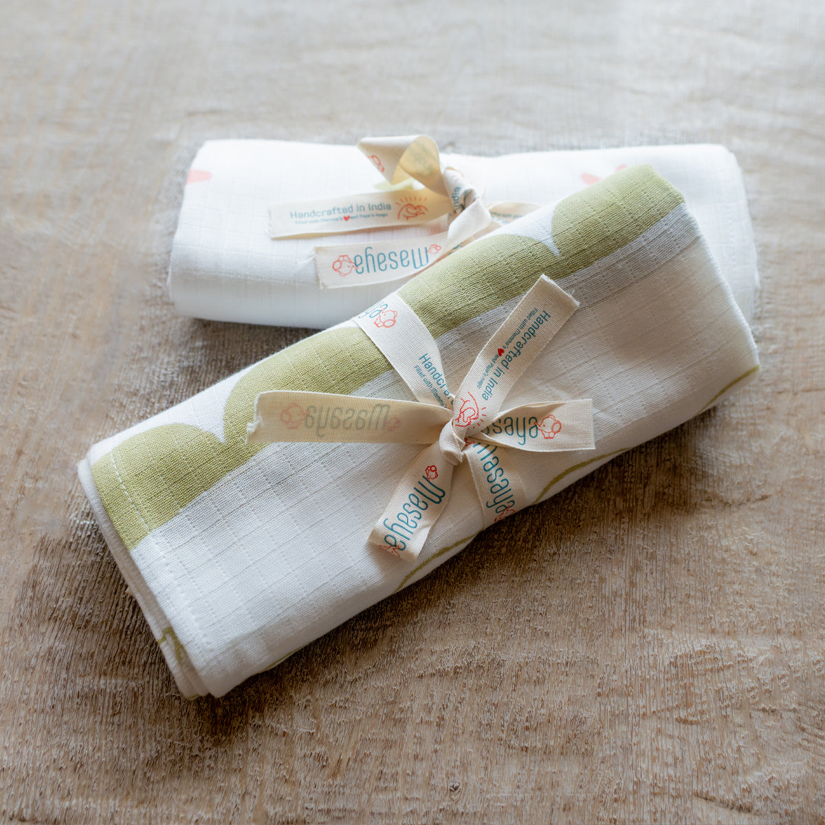 Organic Muslin Baby Swaddle - Circus Half Moon