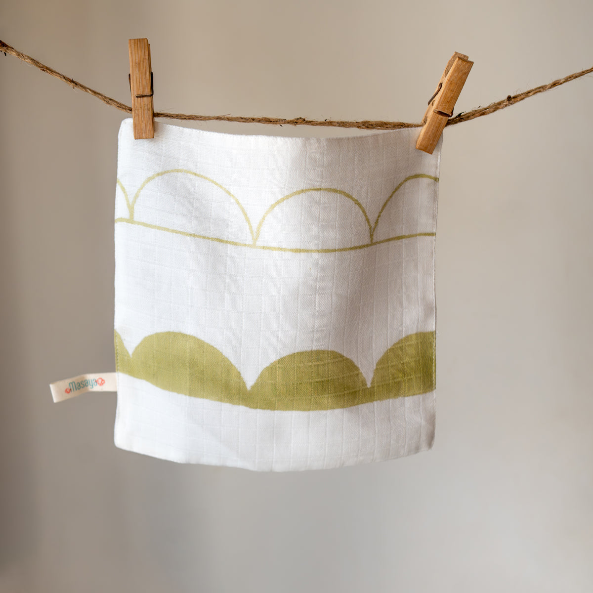 Organic Muslin Small Wash Cloth/Face Napkin - Half Moon