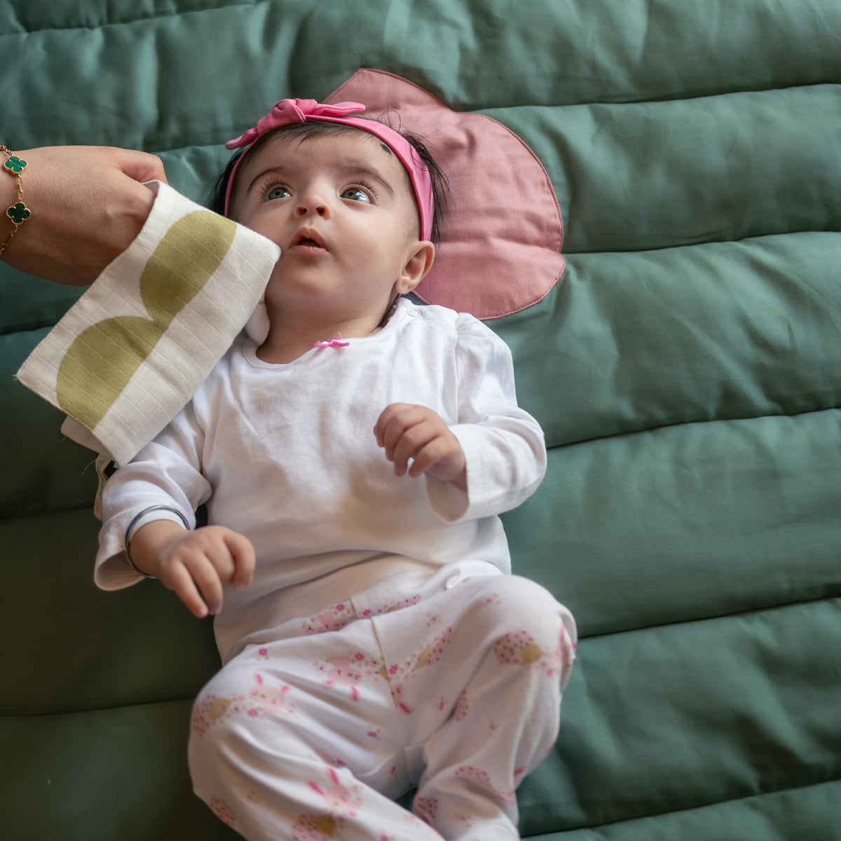 Organic Muslin Small Wash Cloth/Face Napkin - Half Moon