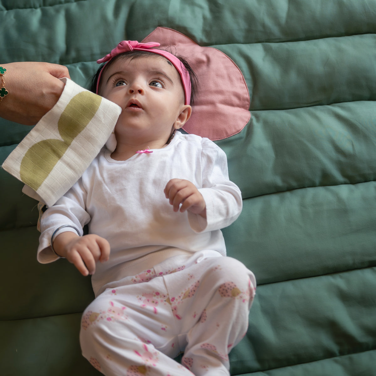 Baby Wash Cloth | Organic Muslin | Circus Peach | Set of 2