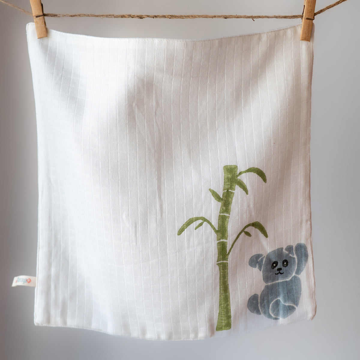 Organic Muslin Big Wash Cloth/Napkin - Koala | Purple