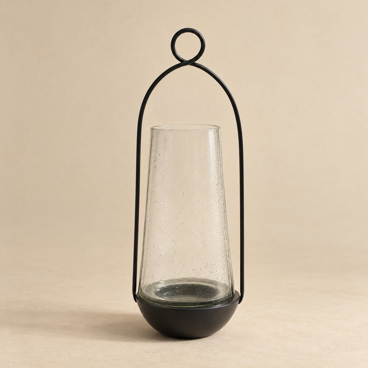 Glint Candle Stand Small & Large - Clear & Black - Set of 2