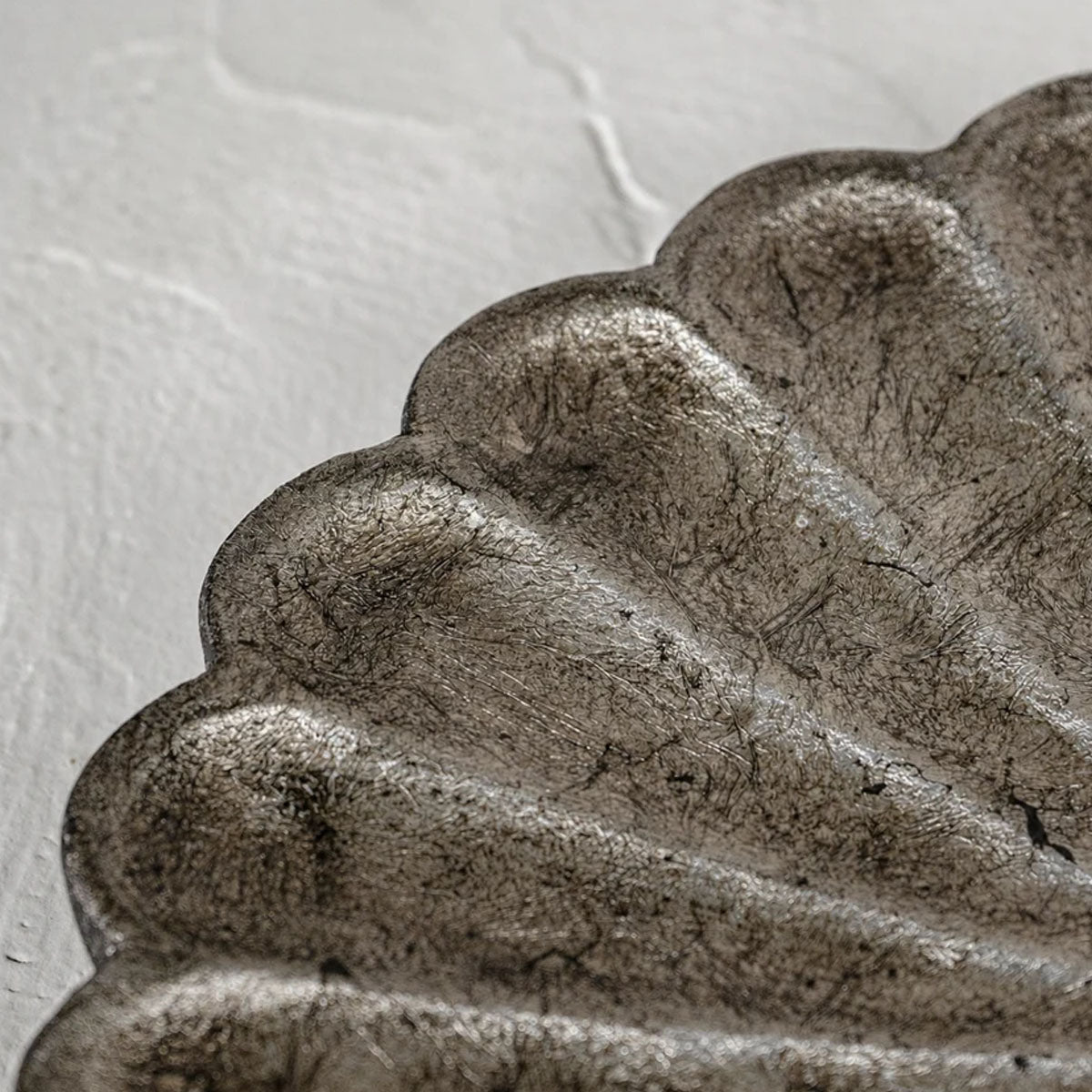 Mogra Platter Set of 3 | Warm-Silver Foil Wooden Floral Serving Platters