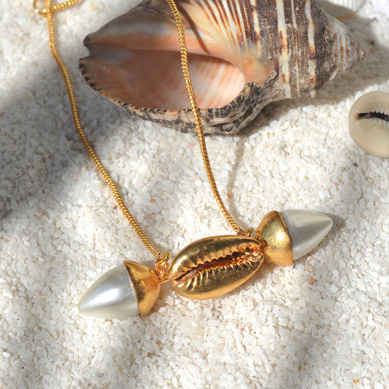 Cowrie Neckpiece | Gold Plated