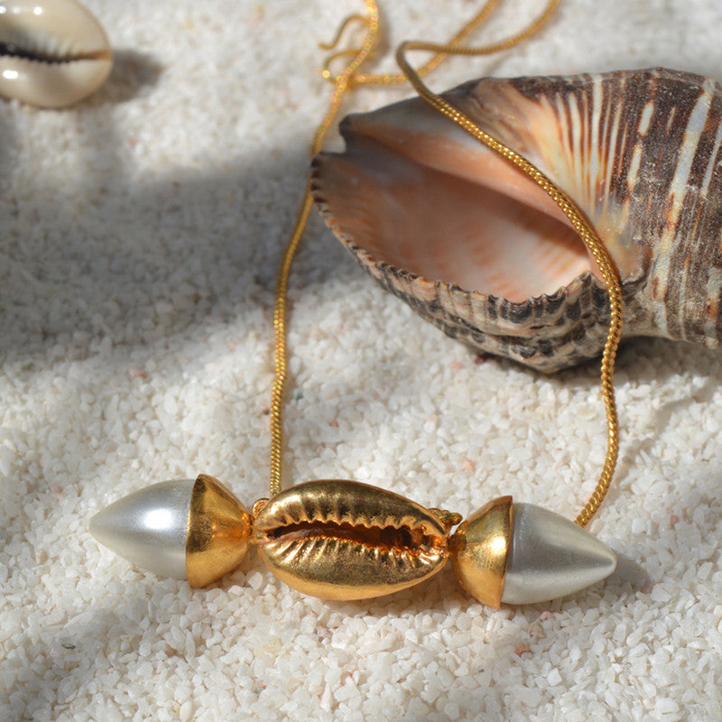 Cowrie Neckpiece | Gold Plated