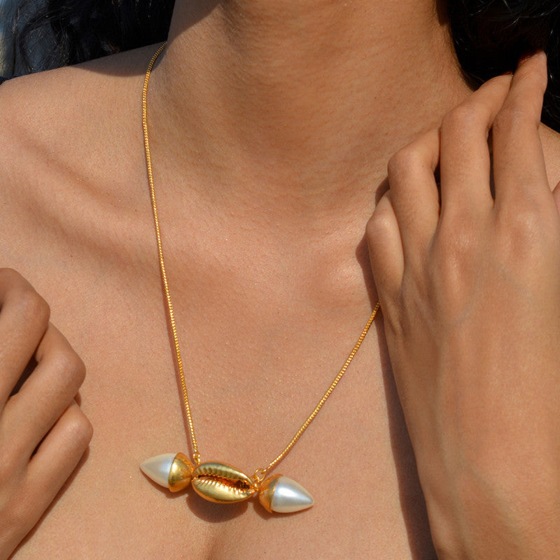 Cowrie Neckpiece | Gold Plated