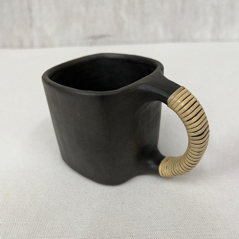 Black Pottery Mug