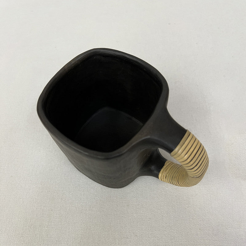 Black Pottery Mug