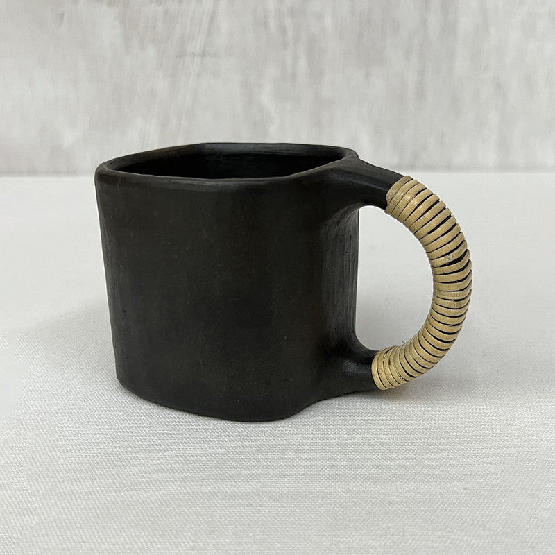 Black Pottery Mug