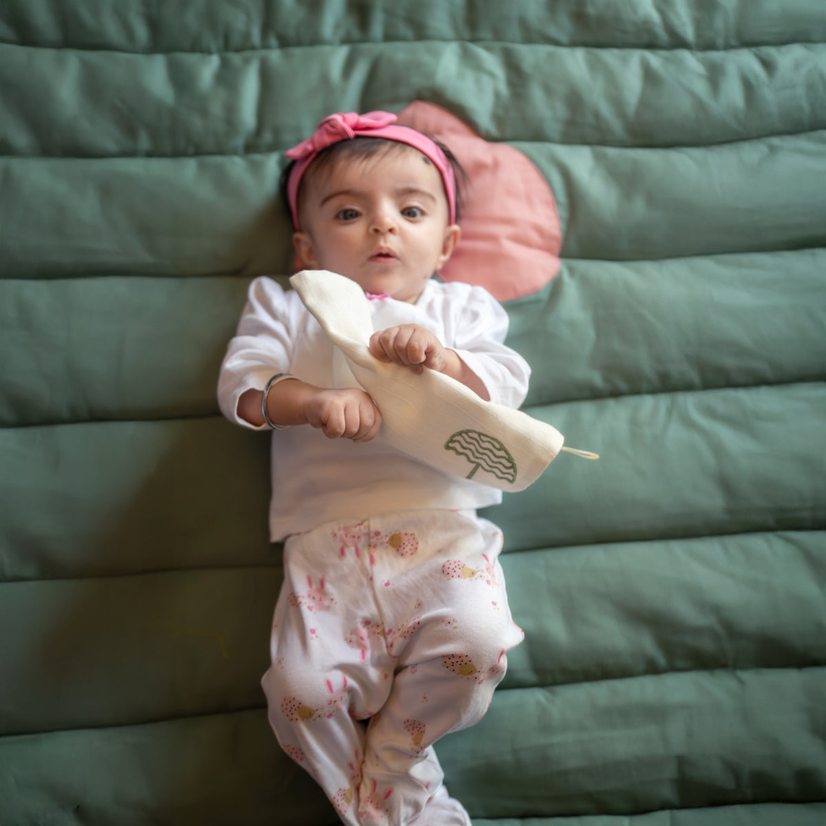 Organic Muslin Small Wash Cloth/Face Napkin - Umbrella