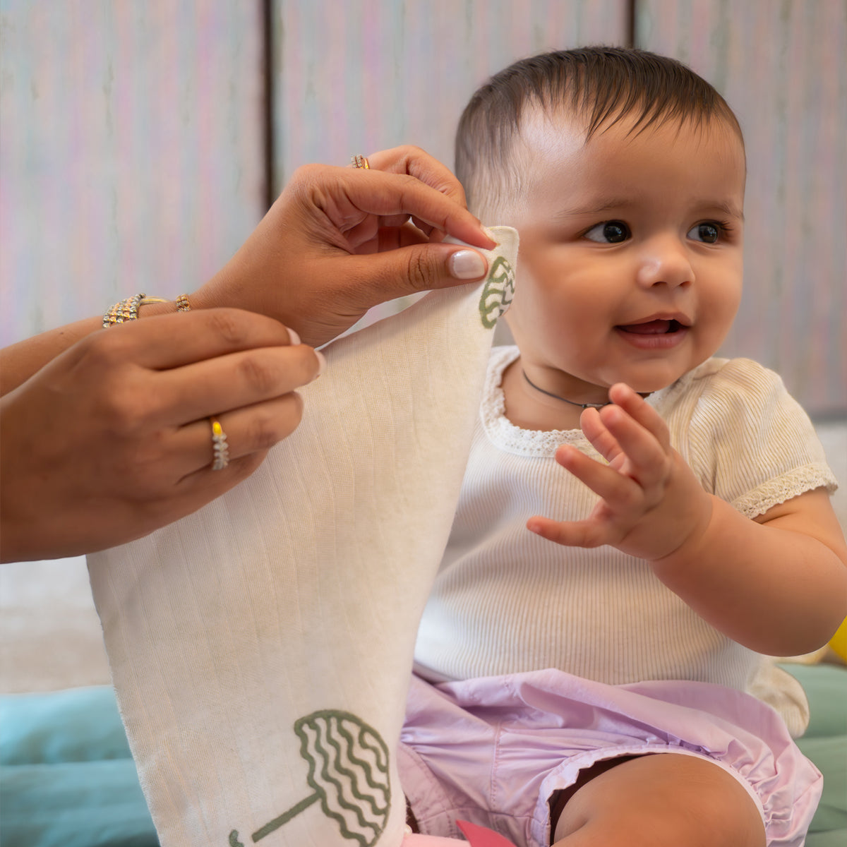 Baby Wash Cloth | Organic Muslin | Elle Multi | Set of 2